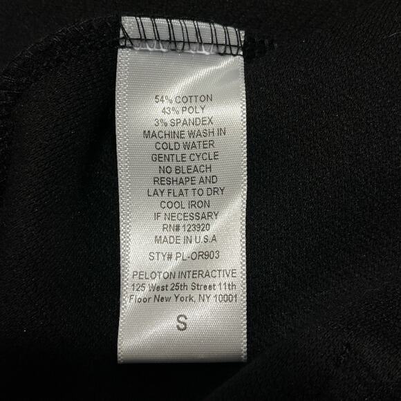 Peloton Ribbed Side Zip Sweatshirt Pullover Women's Sz S Black Spell Out Pocket - Picture 9 of 11